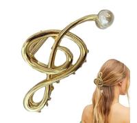 Music Note Claw Clip - Stylish Alloy Metal Hair Accessory | Compact music design with a non-slippery handle, elegant score style strong hairpins for the