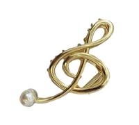 Music Note Claw Clip - Stylish Metal Hair Clip with Musical Notes Pattern, Pearl Accents, Non-slip Handle | Stylish Hair Accessory for Women and Girls