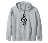 Music Note Clef Bass Treble Clef Heart Love Lovers & Artists Zip Hoodie
