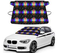 Music Note Colorful Musical Notes 3D Printing, Car Windshield Cover, Protective Windscreen Cover - Snow Ice Sun UV Dust Water Resistant - Fit for Most Cars