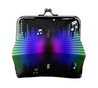 Music Note Colorful Musical Notes 3D Printing, PU Leather Coin Purse, Small Wallets, Change Pouch with Kiss Lock Clasp Buckle, Change Purse