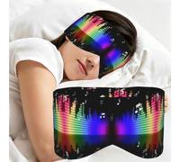 Music Note Colorful Musical Notes 3D Printing, Sleep Mask for Home Travel, Full Eye Covers Light Blocking Eye Mask Sleep Eye and Ear Muffs