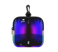 Music Note Colorful Musical Notes 3D Printing, Square Zipper Storage Bag, Neoprene Coin Purse, Small Wallets, Change Pouch, Change Purse