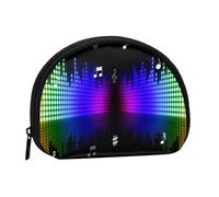 Music Note Colorful Musical Notes 3D Printing, Women's Storage Bag Shell Makeup Bag Small Coin Purse Shell Change Pouch