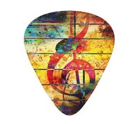 Music Note Colorful Wooden 12 Pack Guitar Plectrums With Storage Case, 0.46/0.71/0.96mm, Including Thin, Medium Thick Guitar Plectrums For Electric Guitars Bass Ukulele