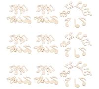 Music Note Cutouts Beige Unfinished 55mm 50pcs Wooden