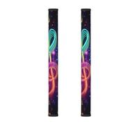 Music Note Galaxy 2Pcs Refrigerator Door Handle Covers, Colorful Kitchen Appliance Handle Cover for Fridge Microwave Stove Oven Dishwasher Decor