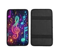 Music Note Galaxy Car Armrest Cushion Colorful Waterproof Auto Center Console Pad Car Armrest Seat Box Cover Protector Universal Fit for Most Vehicle SUV