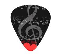 Music Note Heart,12 Pcs Guitar Pick,3 Different Thickness Plectrums for Acoustic Guitar Bass Ukulele (0.46mm 0.96mm 0.71mm)