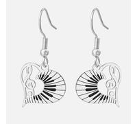 Music Note Heart Earrings for Women Instrument Piano Treble Clef Earrings Teacher Artist Musician Concert Jewelry Gift, Medium, Stainless Steel, No Gemstone