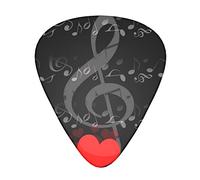 Music Note Heart Guitar Paddle Set Of 12, Suitable For Guitar, Yukri, 3 Thicknesses