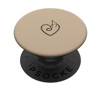 Music Note Heart Minimalist Line Art Aesthetic PopSockets Adhesive PopGrip