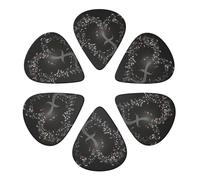 Music Note Heart Print Guitar Picks 6 Pack With Organizer Storage Bag 0.46 0.71 0.96mm Guitar Plectrums Guitars Accessories For Bass Electric Acoustic Guitars