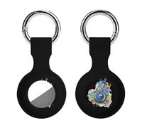 Music Note Keychain Holder Case Compatible with AirTag Waterproof Silicone Shell Protective Case 1PCS