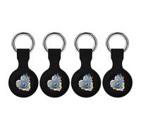Music Note Keychain Holder Case Compatible with AirTag Waterproof Silicone Shell Protective Case 4PCS