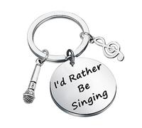 Music Note Keychain I'd Rather Be Singing Music Themed Jewelry For Teacher Music Lover Gift