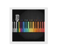 Music Note Microphone Print Diamond Painting Kits DIY Diamond Pictures Wall Arts for Home Office Decor 12"x12"