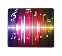 Music Note Mouse Pad With Stitched Edge, Non-Slip Rubber Base, Moderate Surface Friction, Non-Slip Mouse Mat For Computers, Laptop, Office & Home