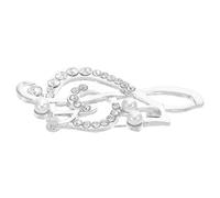 Music Note Pearl Brooch Silver Alloy Pin for Women