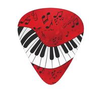 Music Note Piano 12-Pack Guitar Picks Set â€“ Unique Single-Sided Printed Picks With Abs Material For Acoustic, Electric Guitars & Ukuleles