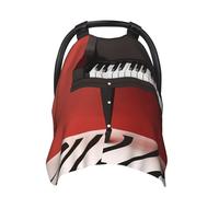 Music Note Piano Baby Car Seat Canopy Cover, Multi Use Breathable Nursing Breastfeeding Covers for Mom Soft Stroller Sun Shade Newborn Shower Gift