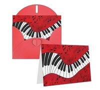 Music Note Piano Blank Thank You Cards With White Envelopes 4 X 6 Inch Greeting Cards For All Occasions, Christmas Holiday Wedding Birthday