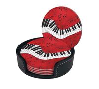 Music Note Piano Coasters Set Of 6 For Drinks With Holder, Classy And Simple Coasters For Coffee Table, Great Housewarming Gifts
