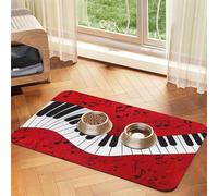 Music Note Piano Durable Pet Absorbent Tablecloth Non-Slip Dining Pad For Dog Cat Food Water Bowls Feeder Mat