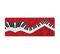 Music Note Piano Gaming Desk Mat, Wide Surface Desk Pad for Keyboard, Mouse and Improved Gaming Stability