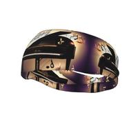 Music Note Piano Headband Hair Sweat Headband Head Wrap Hair Non-Slip Stretchable Washable Makeup Headband