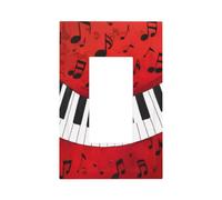 Music Note Piano Modern Single-Gang Switch Wall Plate â€“ Premium Pc Material Decorative Cover with Full-Panel Printed Design, Easy Installation for Residential & Commercial Use