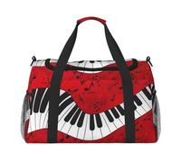 Music Note Piano Print Ample Space Travel Duffle Bag Stylish with Waterproof Zipper for Airplane Gym