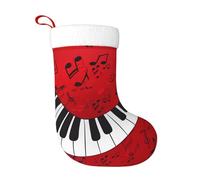 Music Note Piano Print Christmas Stocking Holiday Decor 17.7in Xmas Sock Festive Hanging Filling Gift