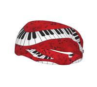 Music Note Piano Print Fashion Elastic Sports Headband Unisex High Absorption Sweat Band Hair Band For Running, Fitness, Tennis & Outdoor Activities