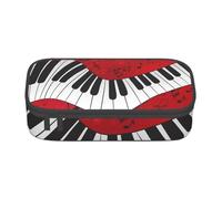 Music Note Piano Print Pencil Bag Pen Case, Large Capacity Stationery Pouch Pencil Holder Desk Organizer for School Office Supplies