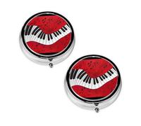 Music Note Piano Print Pill Box 3 Compartment Medicine Pill Case,Portable for Pocket Or Purse Pill Organizer Decorative Metal Medicine Vitamin Organizer Unique Gift