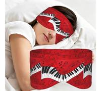 Music Note Piano Print Sleeping Mask Wide Band Reversible Light Blocking Travel Cover