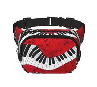 Music Note Piano Print Waist Pack Fanny Pack Belt Bag for Men Women,Waterproof Adjustable Strap 3 Pockets for Outdoor Travel