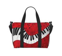 Music Note Piano Print Waterproof Travel Tote Bag,Carry On Weekender Duffle for Gym Overnight