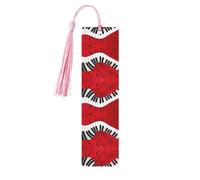 Music Note Piano Print Wooden Bookmark Bookmarks with Tassels Book Marks for Reading Hardcover Books Notebooks