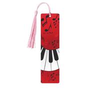 Music Note Piano Print Wooden Bookmark with Tassel, Exquisite Pattern Ideal Gift for Book Lovers, for Home Office Library