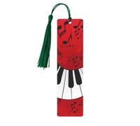 Music Note Piano Print Wooden Bookmark with Tassel, Exquisite Pattern Ideal Gift for Book Lovers, for Home Office Library