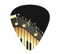 Music Note Piano Printed,12 Pcs Guitar Pick,3 Different Thickness Plectrums for Acoustic Guitar Bass Ukulele (0.46mm 0.96mm 0.71mm)