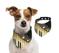 Music Note Piano Printed,Dog Bandanas Cotton Pet Scarf Adjustable Bibs for Pet,M