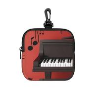 Music Note Piano Printed, Square Zipper Storage Bag, Neoprene Coin Purse, Small Wallets, Change Pouch, Change Purse