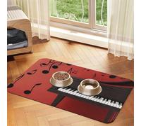 Music Note Piano Printed,Waterproof Pet Feeding Mat,PU Leather Placemats for Cat Dog Water Bowl,Food Mats,30x45cm