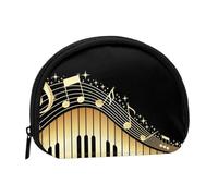 Music Note Piano Printed, Women's Storage Bag Shell Makeup Bag Small Coin Purse Shell Change Pouch