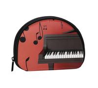 Music Note Piano Printed, Women's Storage Bag Shell Makeup Bag Small Coin Purse Shell Change Pouch
