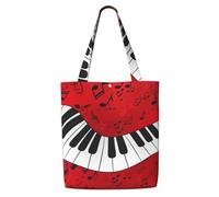 Music Note Piano Printing,Reusable Grocery Bags Shopping Tote Bags Large Capacity Canvas Shoulder bag