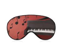 Music Note Piano Sleep Mask,Adjustable Strap Sleeping Mask, Complete Light Blocking Sleep Shade Cover,Soft Breathable Comfortable Blindfold for Women and Men